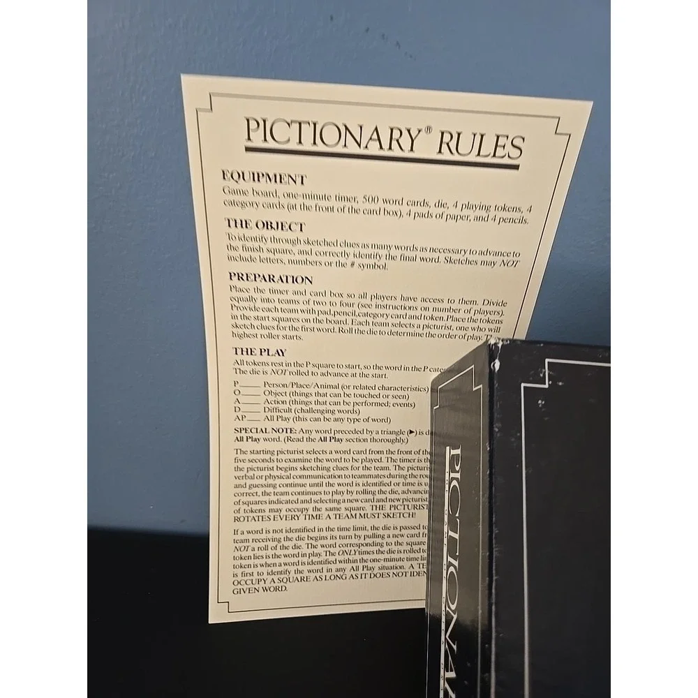 Pictionary First Edition Rare 1985 Original Pieces Complete Vintage‎ S9484